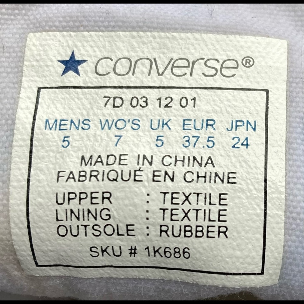 CONVERSE ALL STARS Shoes CHUCK TAYLOR Sneakers Blue White Size 7 - Picture 9 of 11